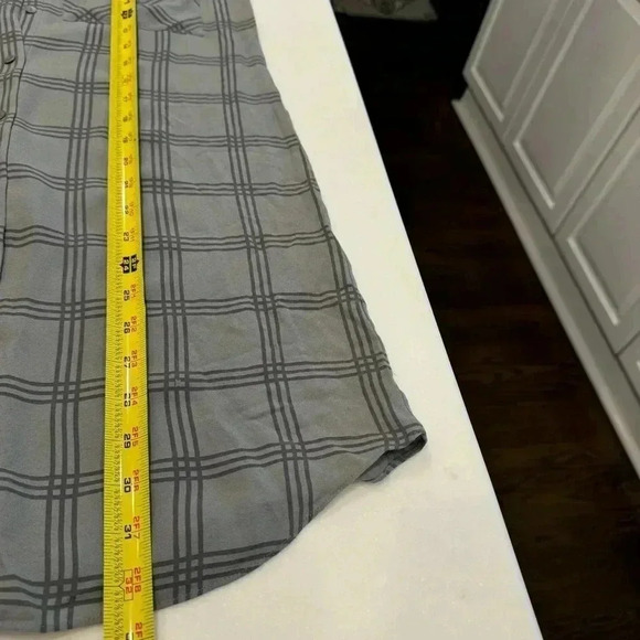 Eileen Fisher silk gray plaid button up short dress size XXS perfect condition - Picture 6 of 9